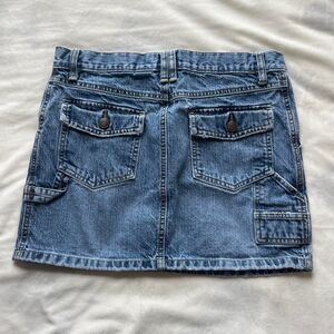 vintage Y2K cyber grunge Old Navy blue denim low rise cargo mini skirt size 6